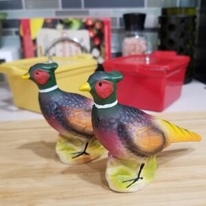 Vintage Pheasant‎ Birds Salt And Pepper Shakers Set Japan